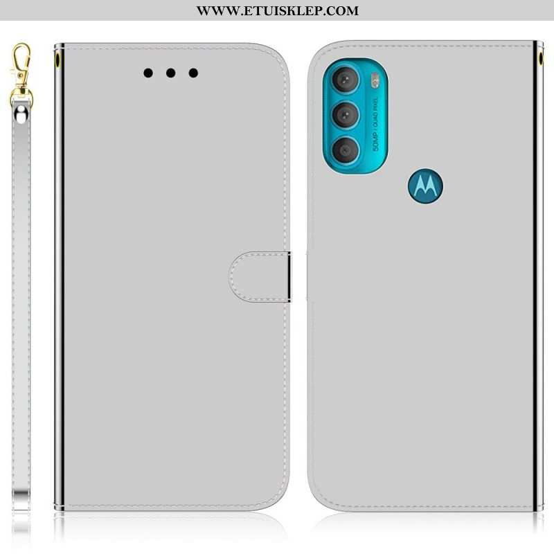 Etui Folio do Moto G71 5G Osłona Lusterka Ze Sztucznej Skóry